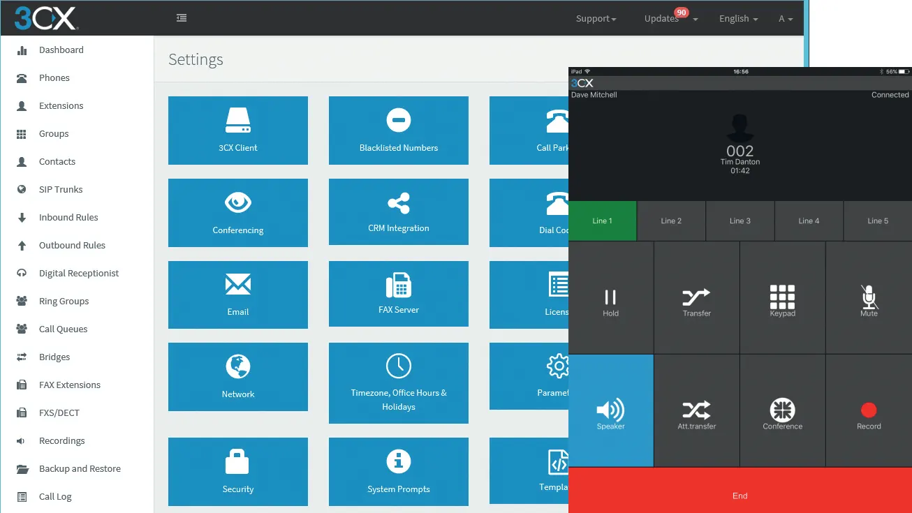 interface web voip